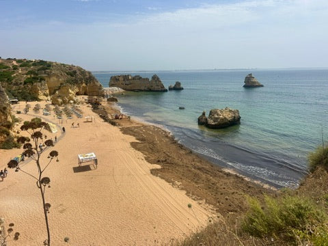 Praia Dona Ana Lagos Portugal voll mit Algen
