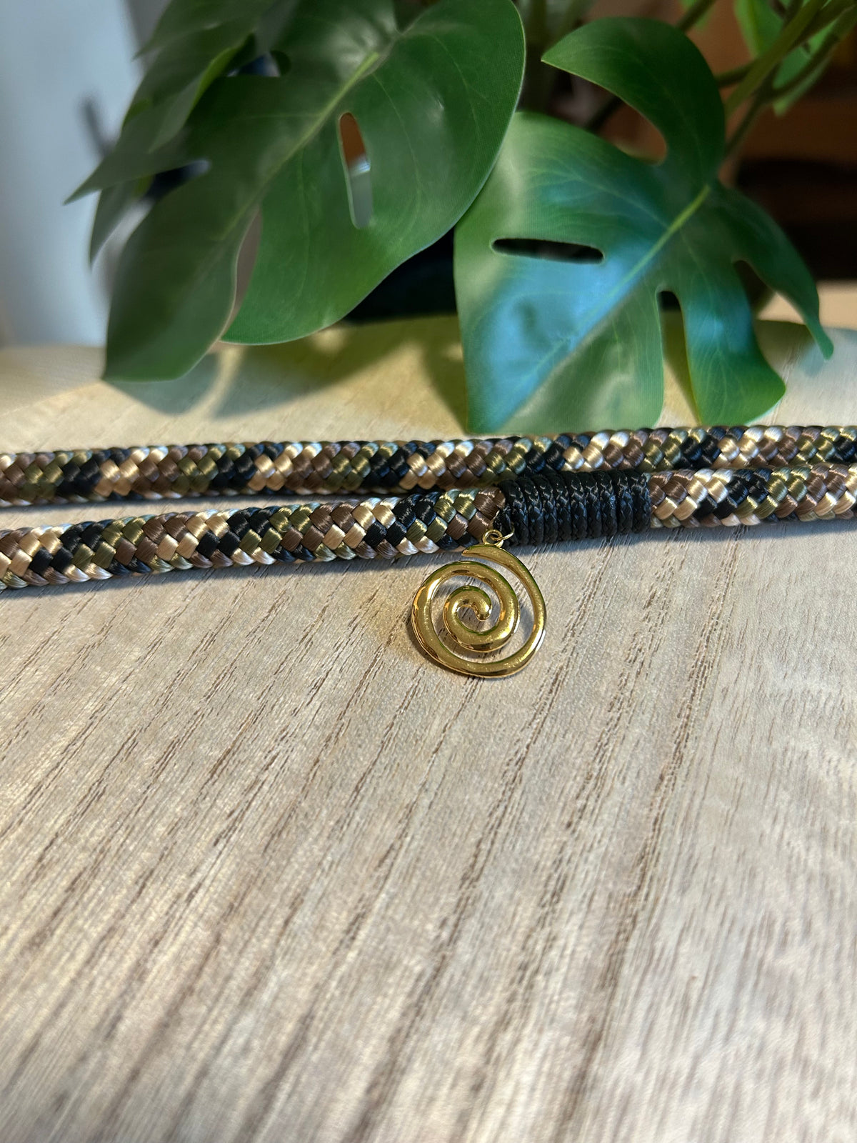 Lange Handykette aus Segeltau in Camouflage | Verstellbar bis 130cm | Wunschanhänger