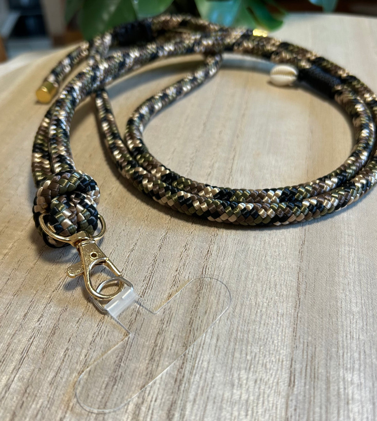Lange Handykette aus Segeltau in Camouflage | Verstellbar bis 130cm | Wunschanhänger